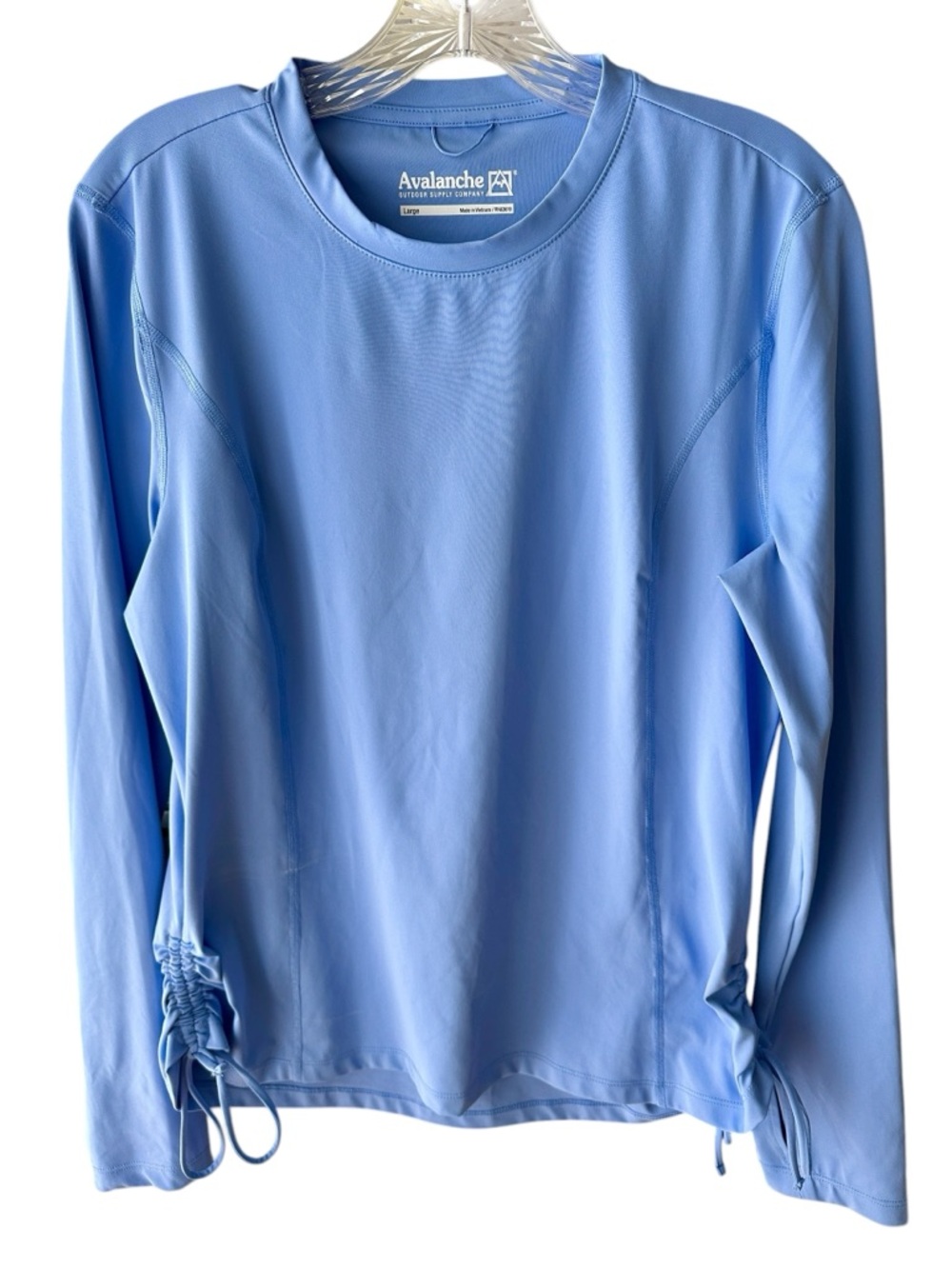 Avalanche Periwinke Blue Long Sleeve Workout Top with Side Size Large